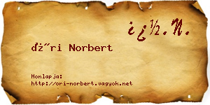 Őri Norbert névjegykártya