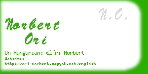 norbert ori business card